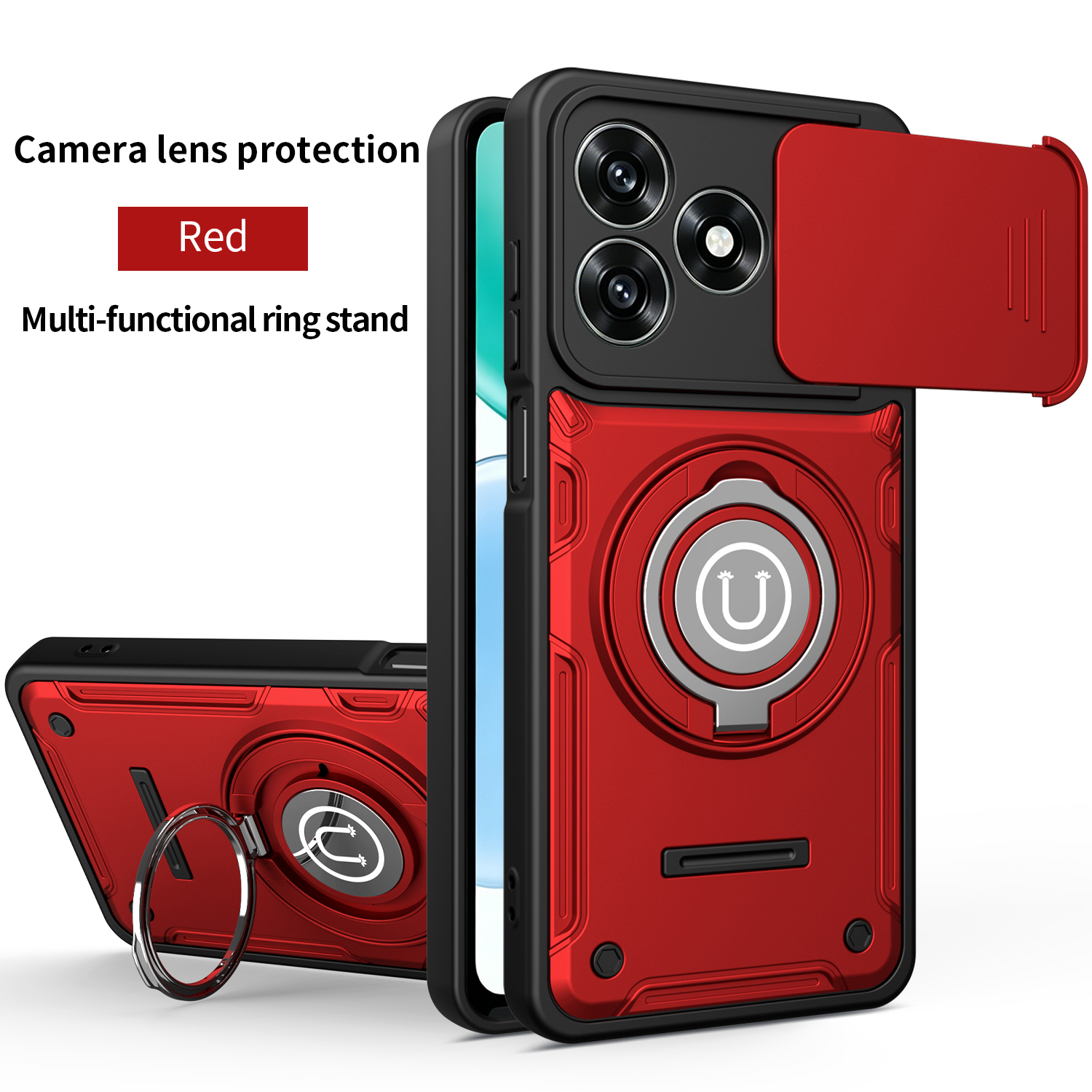 For Honor X5C Case Honor X5D Plus Cover x5d X5c + Magnetic Armor Shockproof Ring Holder Case Magsafe Wireless Charge Phone Cover - Image 3