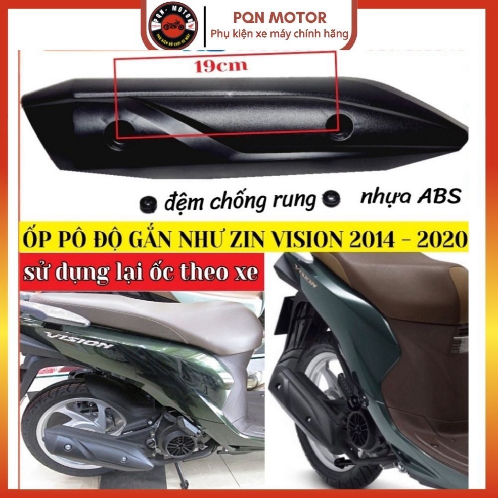 [Vision 2014 - 2020] Ốp Pô, Che Pô Nhựa ABS, Cặp Bọc Mũi Dè Trước Sau Inox. Phụ kiện Vision