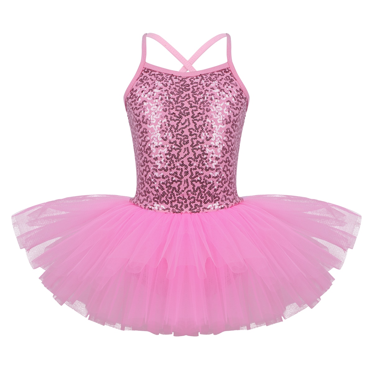 Trẻ Em Cô Gái váy Ba-lê xòe váy bó sát Thể Dục Tập Thể Dục Vải Tuyn Dancewear Sáng Bóng Sequined Không Tay Ballerina bữa tiệc cổ tích Trang Phục