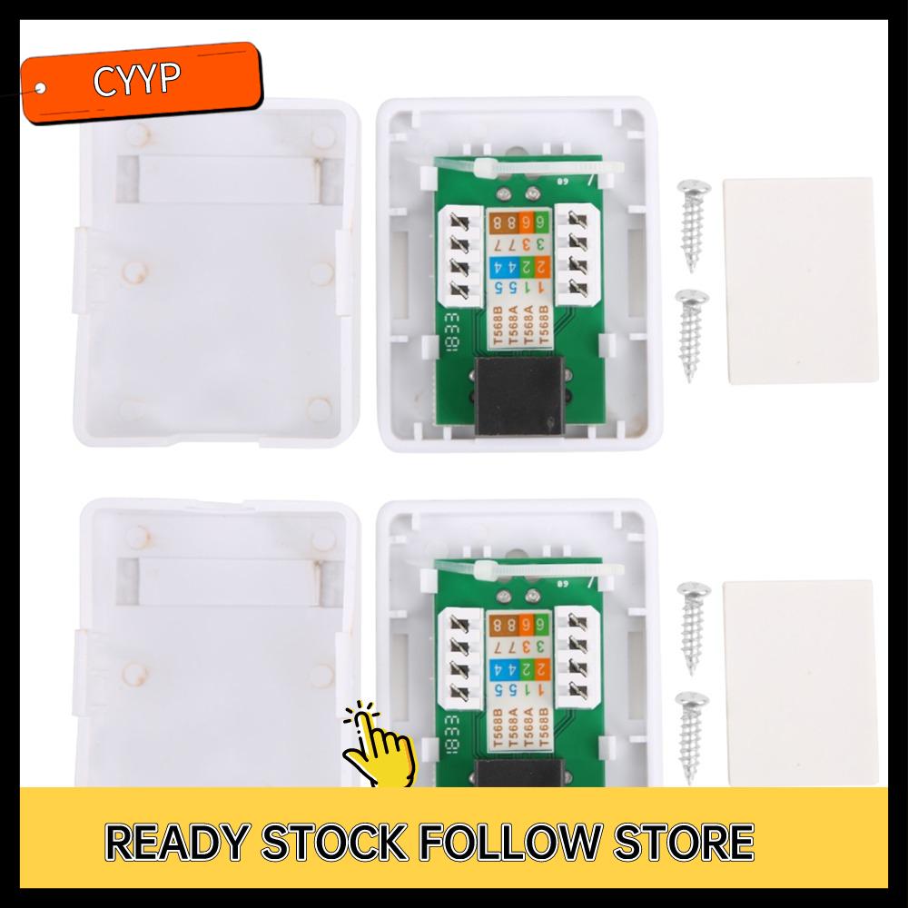 B9GIQY5EX 2Pcs RJ45-8P8C. Hộp gắn bề  RJ45 Cat6 Không được che chắn Hộp gắn bề  Hộp mạng Cổng đơn Hộp gắn kết Sử dụng máy tính để bàn
