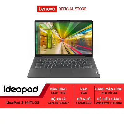 Laptop Lenovo IdeaPad 5 14ITL05 82FE016LVN Core i5 1135G7 8GB RAM 512GB SSD 14 FHD Win11