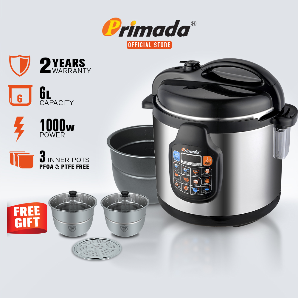 Primada 8L Pressure Cooker Pc8030 W/ Free Marble Set Stainless