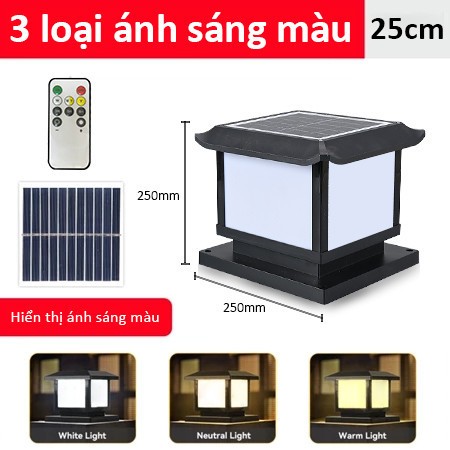 【 Bảo Hành 1 Năm 】Đèn đèn trụ cổng năng lượng mặt trời đèn LED sân vườn chống nước ngoài trời