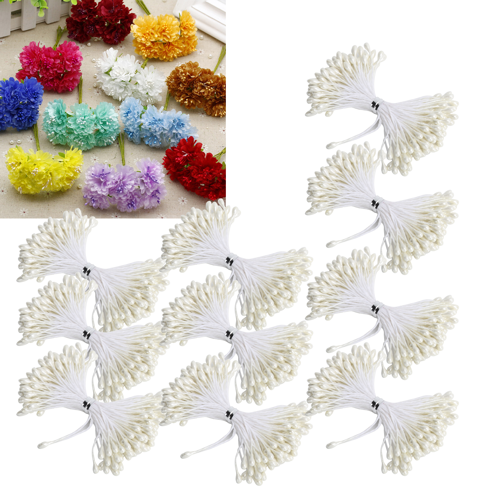 Hoa Nhị hoa thạch cao hoa lõi 900 PCS cho trang trí quần áo cho hoa giả tự làm cho phụ kiện trang sức (1mm ( 6)