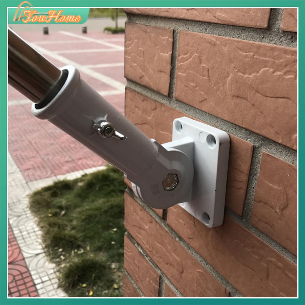 【Fast Delivery】 Flag Holder Bracket Aluminum Adjustable Wall-mounted Flagpole Angle Bracket Base Horizontal Hanging Foldable Home Decorations 【After Sales Guarantee】 ราคา 99 บาท*ส่งฟรี