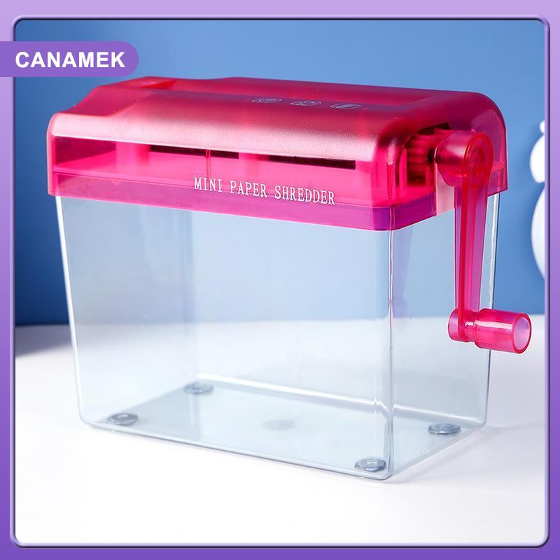 【CANAMEK】 Xách Tay Mini Của Nhãn Hiệu Giấy Shredder Với Hand Crank Rõ Ràng Chất Thải Bin Tiết Kiệm Không Gian Cho Nhà Máy Tính Để Bàn Văn Phòng Sử Dụng Hàng Ngày