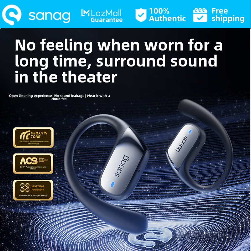 SANAG G30S Bluetooth Headset Hanging Ear Open In-Ear Wireless Sports Running 48H Ultra Long Battery Life High Sound Quality Music Headset Call Noise Reduction丨Pulse Directional Sound Transmission ราคา 2,663 บาท*ส่งฟรี