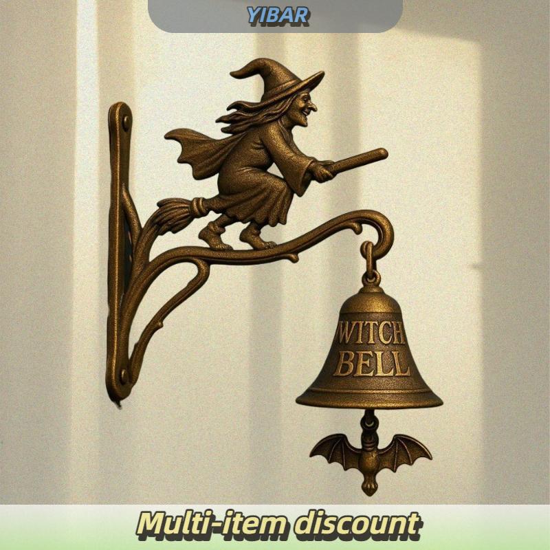 YIBAR กระดิ่งโลหะต้อนรับสุนัขฮาโลวีนแนววินเทจกระดิ่งแขวนด้วยตนเองสำหรับทางเข้าบ้านติดผนัง ราคา 315 บาท*ส่งฟรี