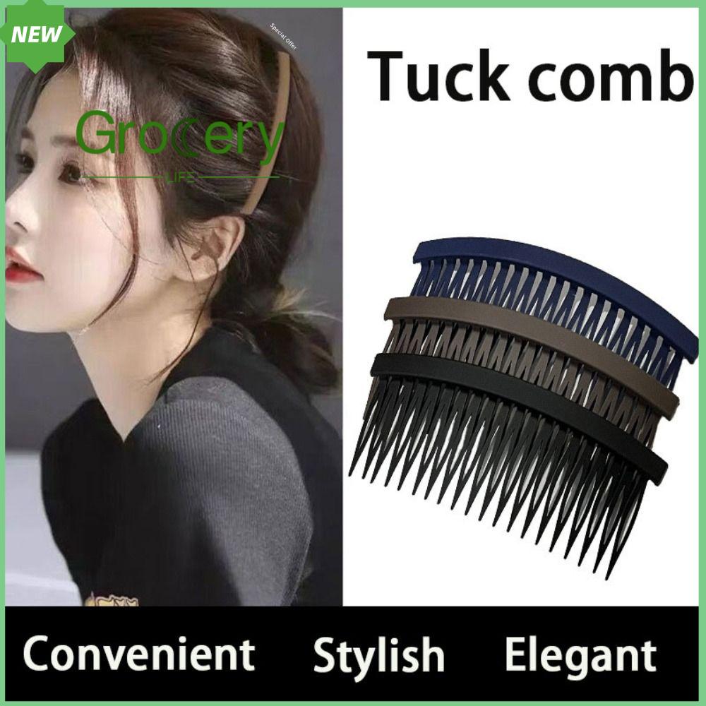 GROCERY LIFE 4 pcs 7 cm Lược chải tóc Nhựa Màu đen trong suốt Lược trượt Trơn Tóc trượt Phụ nữ