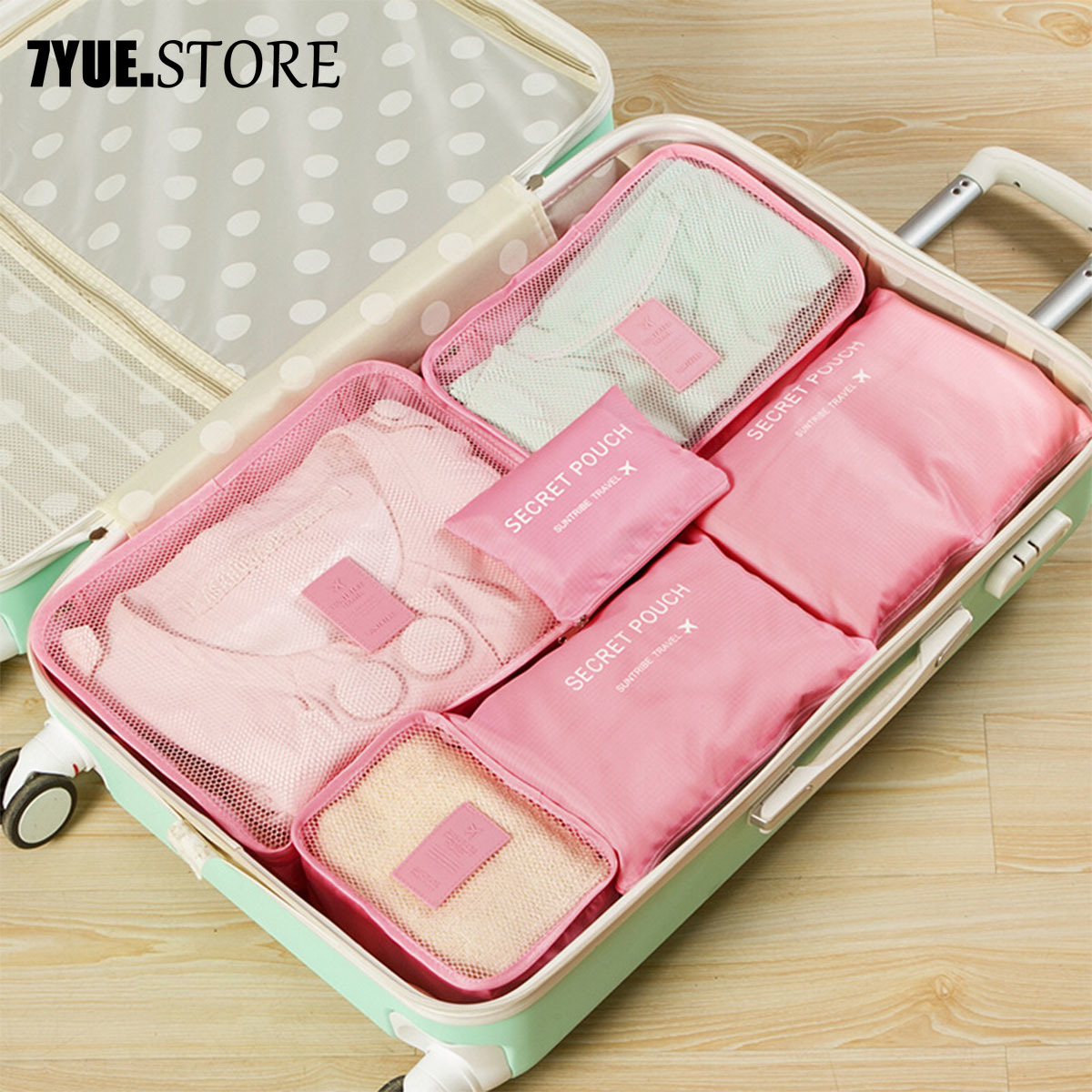 Bộ 6 món Túi đựng đồ du lịch Tổ chức đựng quần áo Túi đựng đồ du lịch Tổ chức đựng đồ