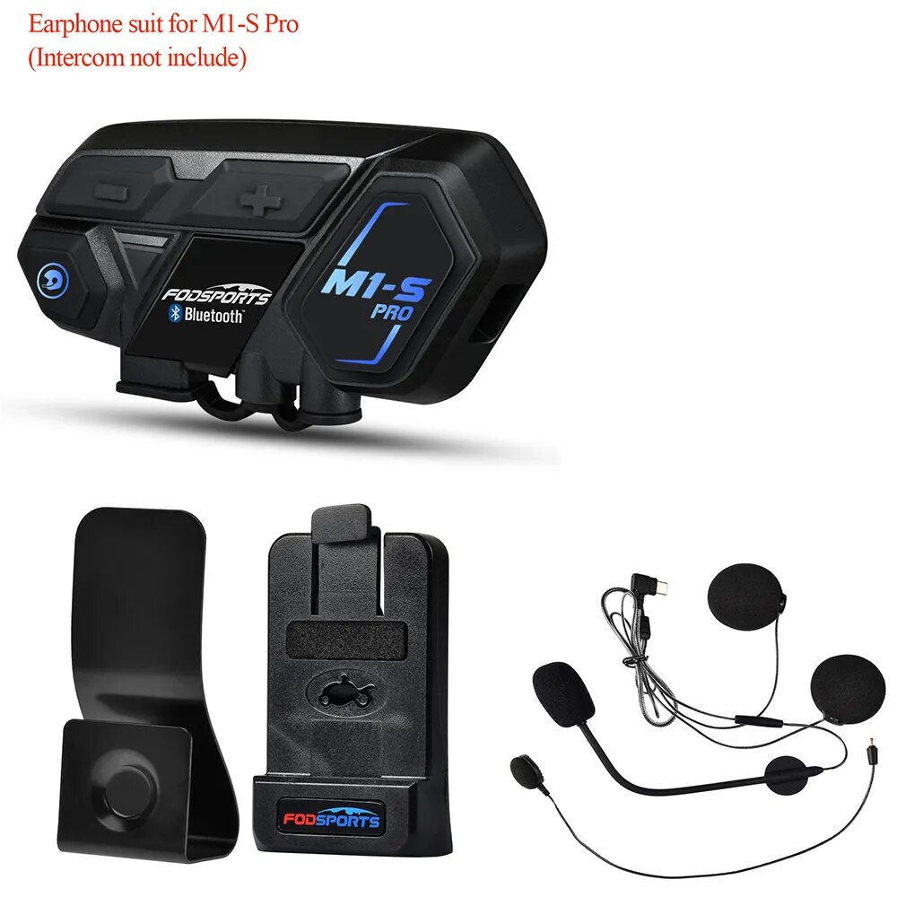 Fodsports M1-S Pro xe máy Tai nghe Mũ bảo hiểm bluetooth 5.0 tai nghe gắn trong mũ bảo hiểm với Micro kẹp cho Phụ kiện tai nghe