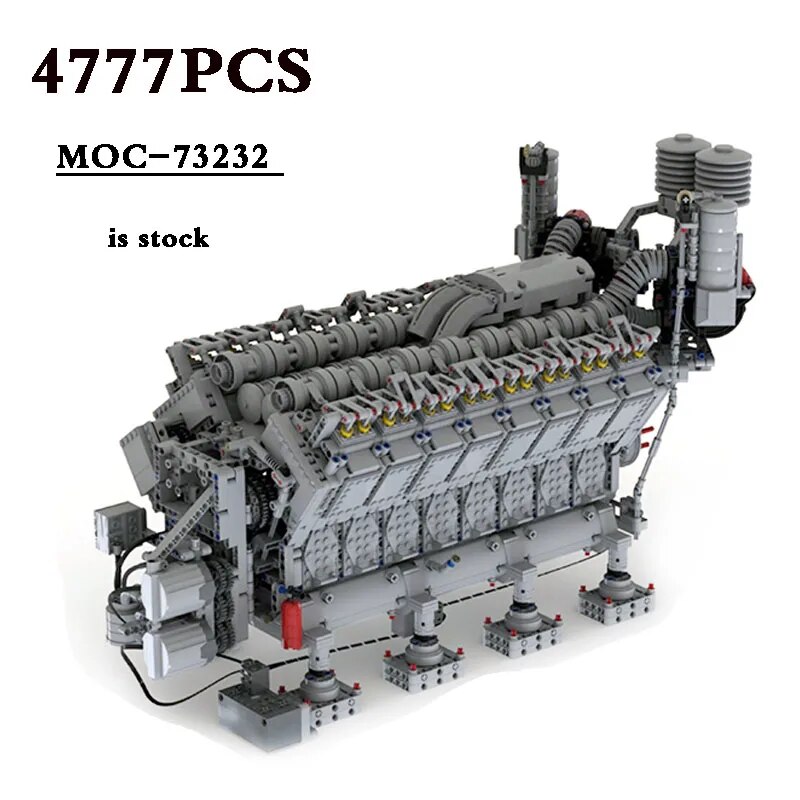 Compatible with LEGO MOC-73232 V16 Động cơ Diesel Chức năng điện Xe tải