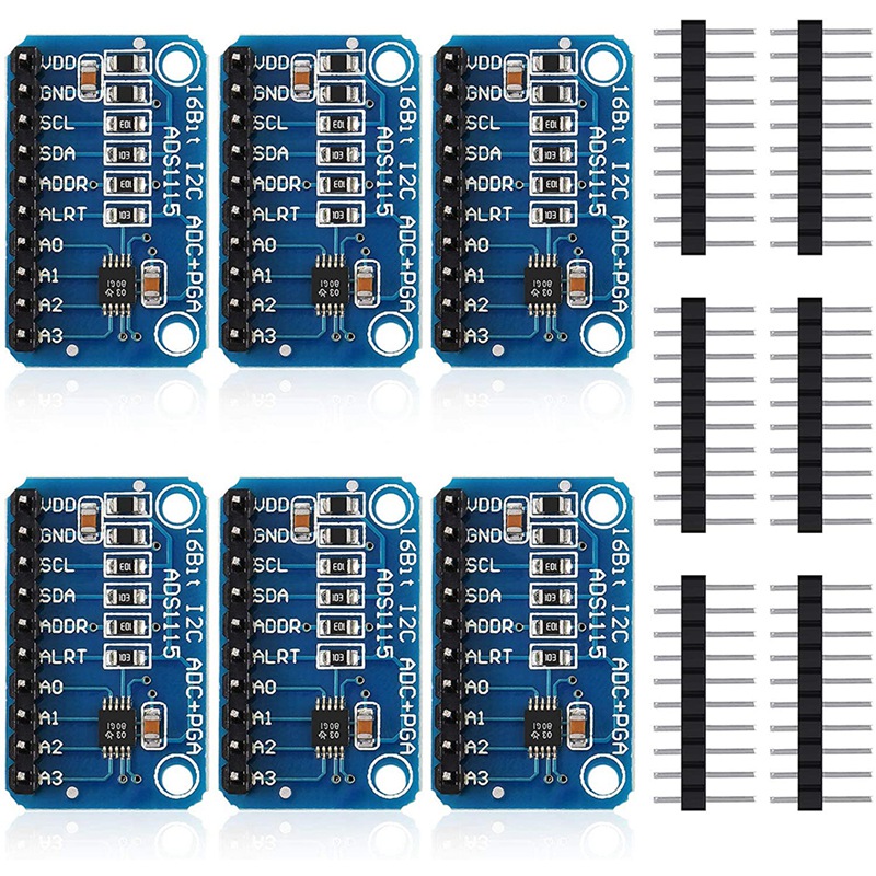 6 PCS ADS1115 Analog to Digital Converter 16 Bit ADC Module Converter with Programmable Gain Amplifier for Raspberry Pi