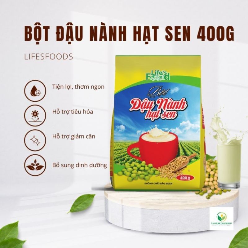 Bột Đậu Nành Hạt Sen Uống Liền 400gr Không Chứa Chất Bảo Quản