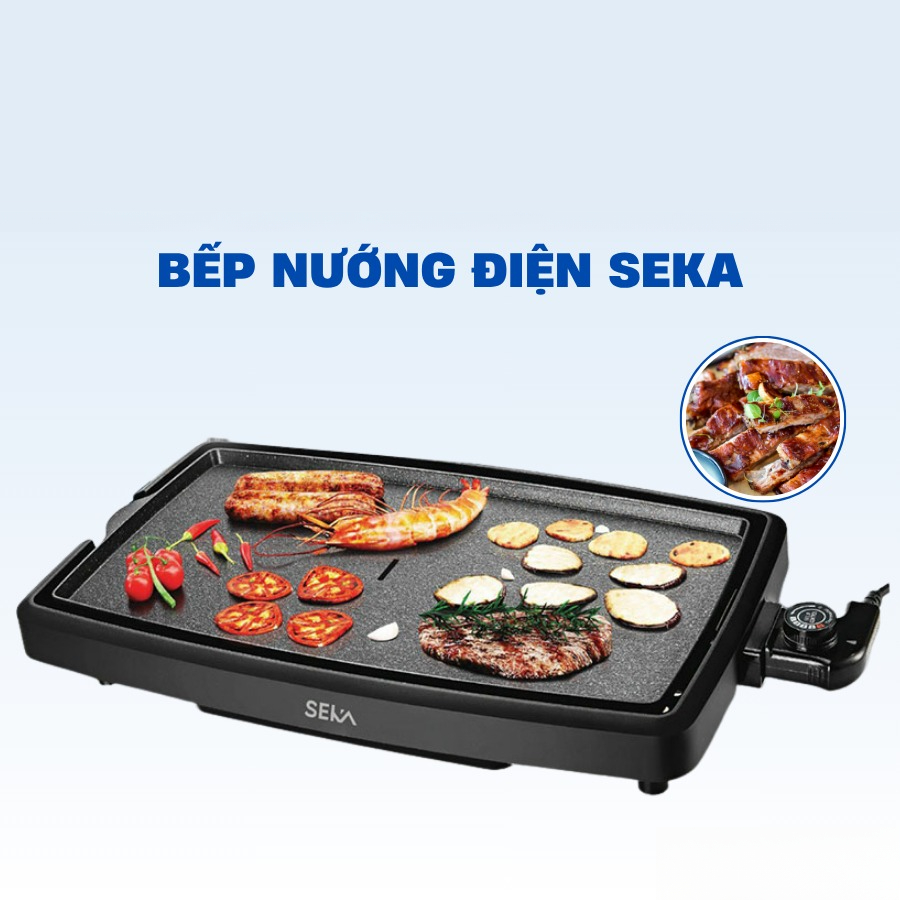 Bếp nướng điện công suất 1800w không khói, vỉ nướng nhôm phủ chống dính có kèm khay hứng dầu