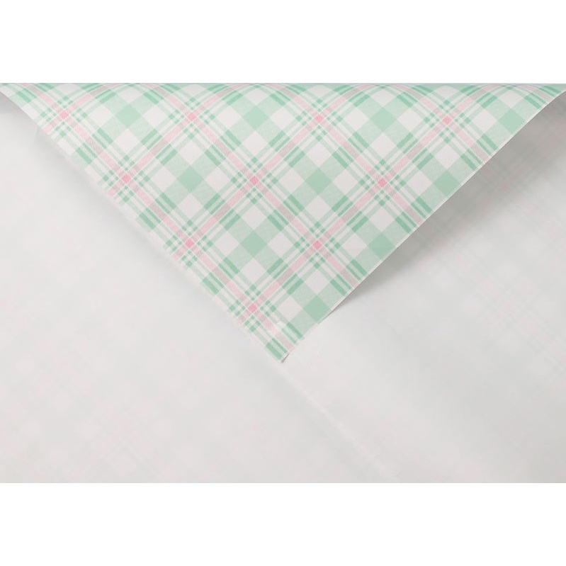 KOZY.ID - (5 LEMBAR) - FL9 PLAID Kertas Bunga Buket Motif Kotak Modern Florist Cellophane