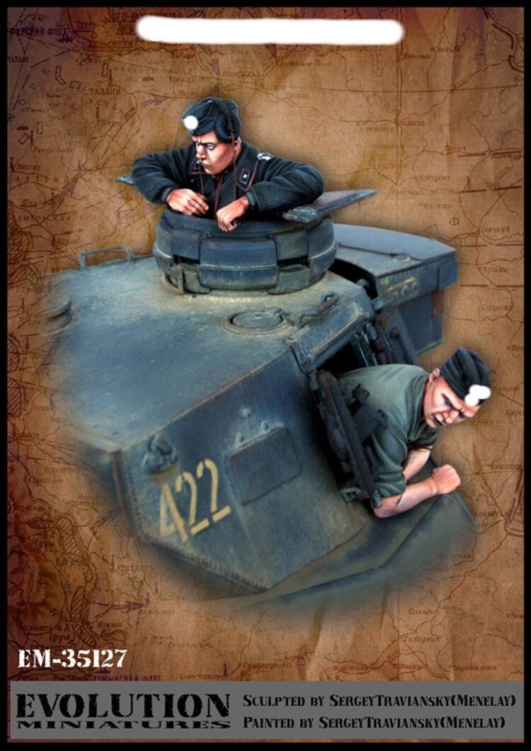 1/35, tank crew, Resin Model Soldier GK, World War II military theme, Unassembled and unpainted kit