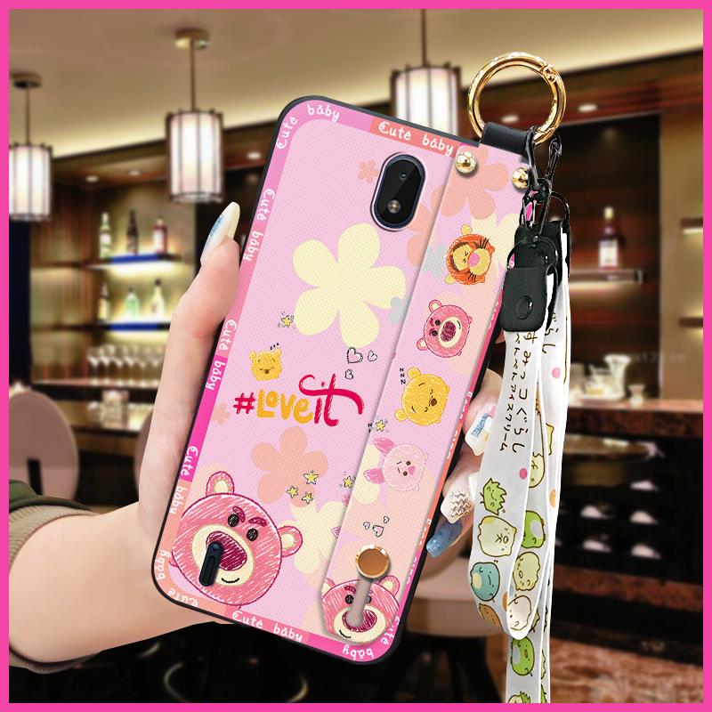 Dirt-resistant Shockproof Phone Case For Nokia C01 Plus Phone Holder Wrist Strap protective Lanyard Fashion Design ring