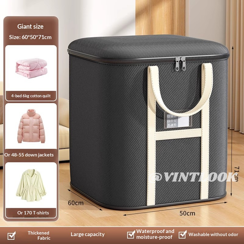 VINTLOOK กระเป๋าเก็บของขนาดใหญ่พิเศษ ทนทานกันน้ำ กันความชื้น เหมาะสำหรับใส่เสื้อผ้า ผ้าห่ม และของใช้ในบ้าน ราคา 53 บาท*ส่งฟรี