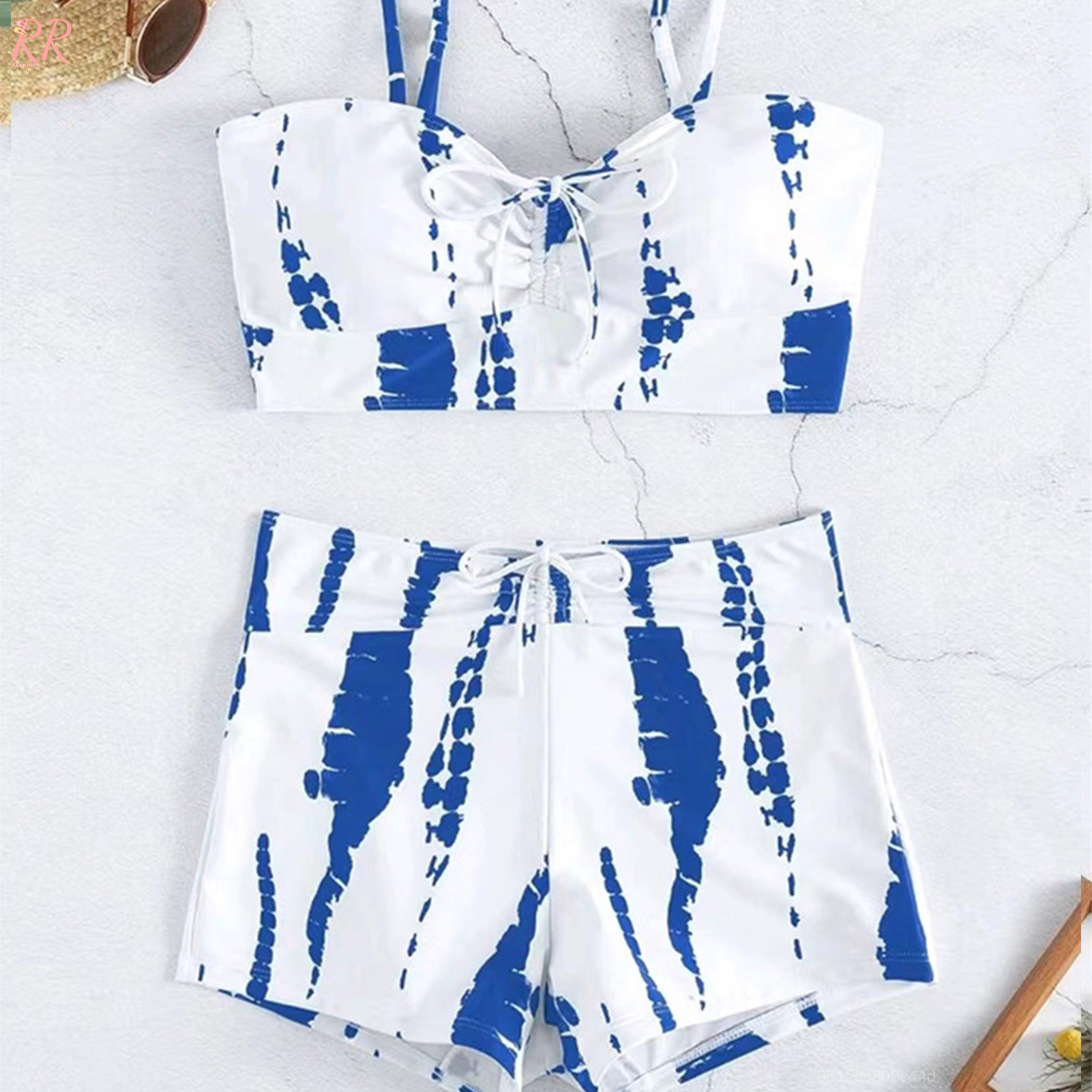 RR Summer Women 2 Pieces Swimsuit Sexy Halter Sleeveless Swimsuit High Waist Bikini for Summer Beach Basics WearRR Summer Women 2 Pieces Swimsuit Sexy Halter Sleeveless Swimsuit High Waist Bikini for Summer Beach Basics Wear JS-032-MY