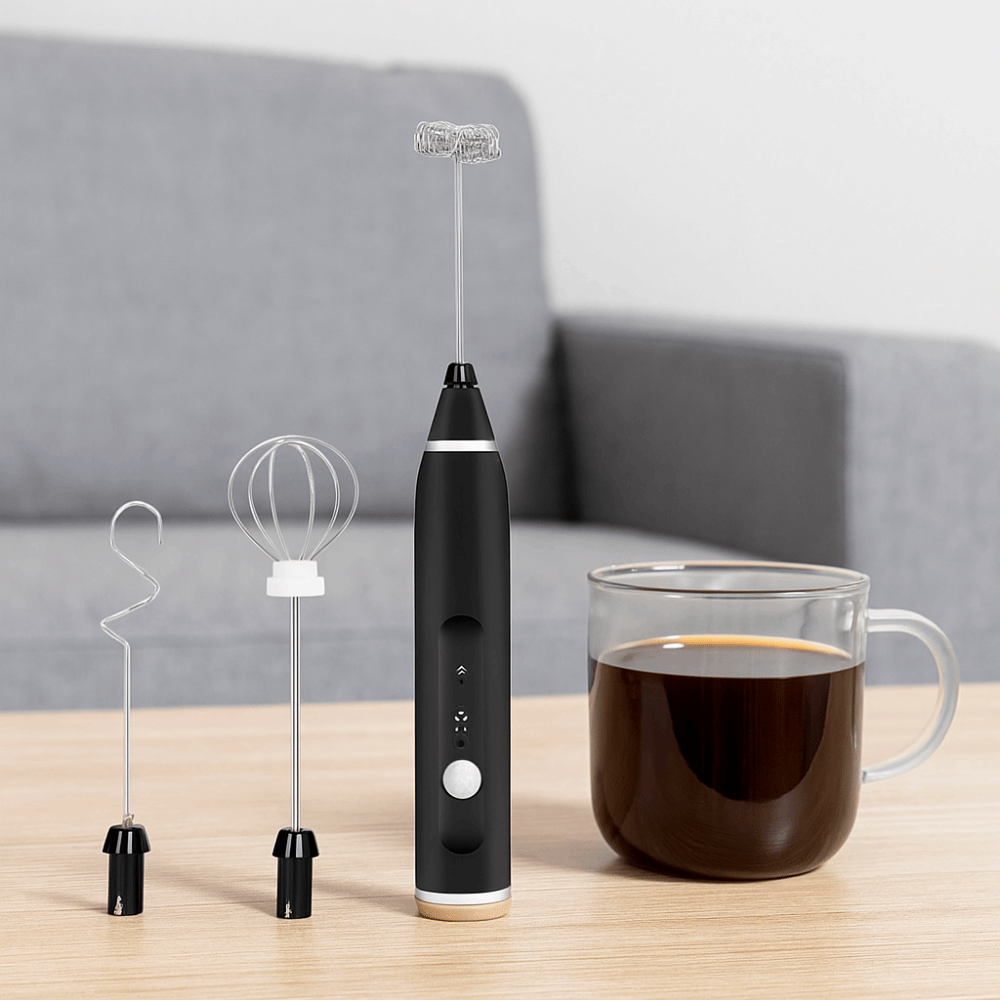 EMERRY Cầm tay Máy đánh sữa điện Không dây USB có thể sạc lại Máy đánh bọt cà phê Di động Đầu thay thế Máy trộn bọt dành cho gia đình