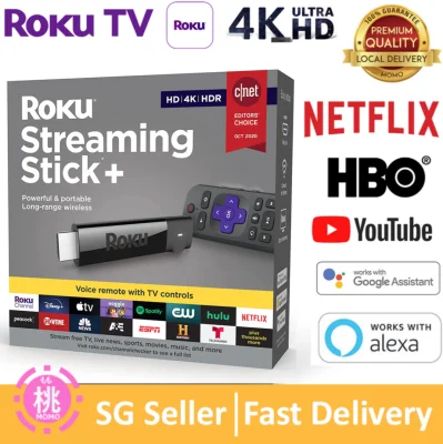 Roku Streaming Stick+ US 2 Pin Plug | HD/4K/HDR Streaming Device with Long-range Wireless and Voice Remote with TV Controls