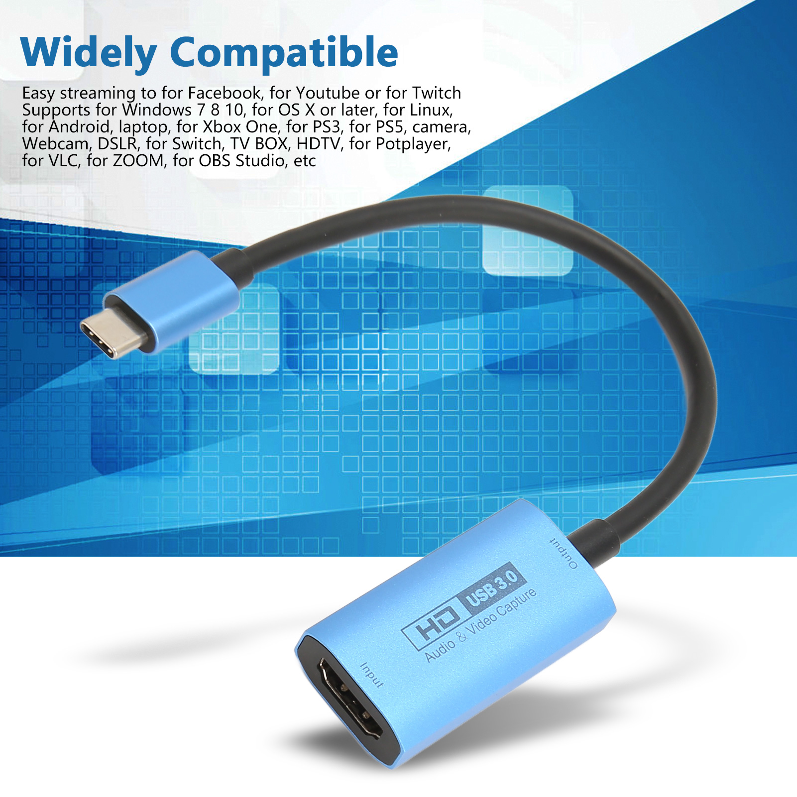 Giao Diện đa phương tiện HD Để Loại C thẻ chụp 1080P 60fps Độ trễ cực thấp Video Record Card Cho phát trực tiếp Cho Android