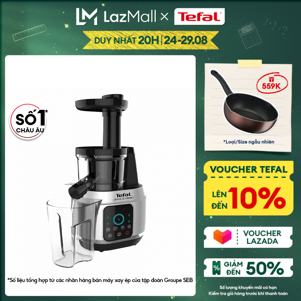 Máy ép chậm trái cây tefal zc420e38 - gian hàng chính hãng - bảo hành 2 năm