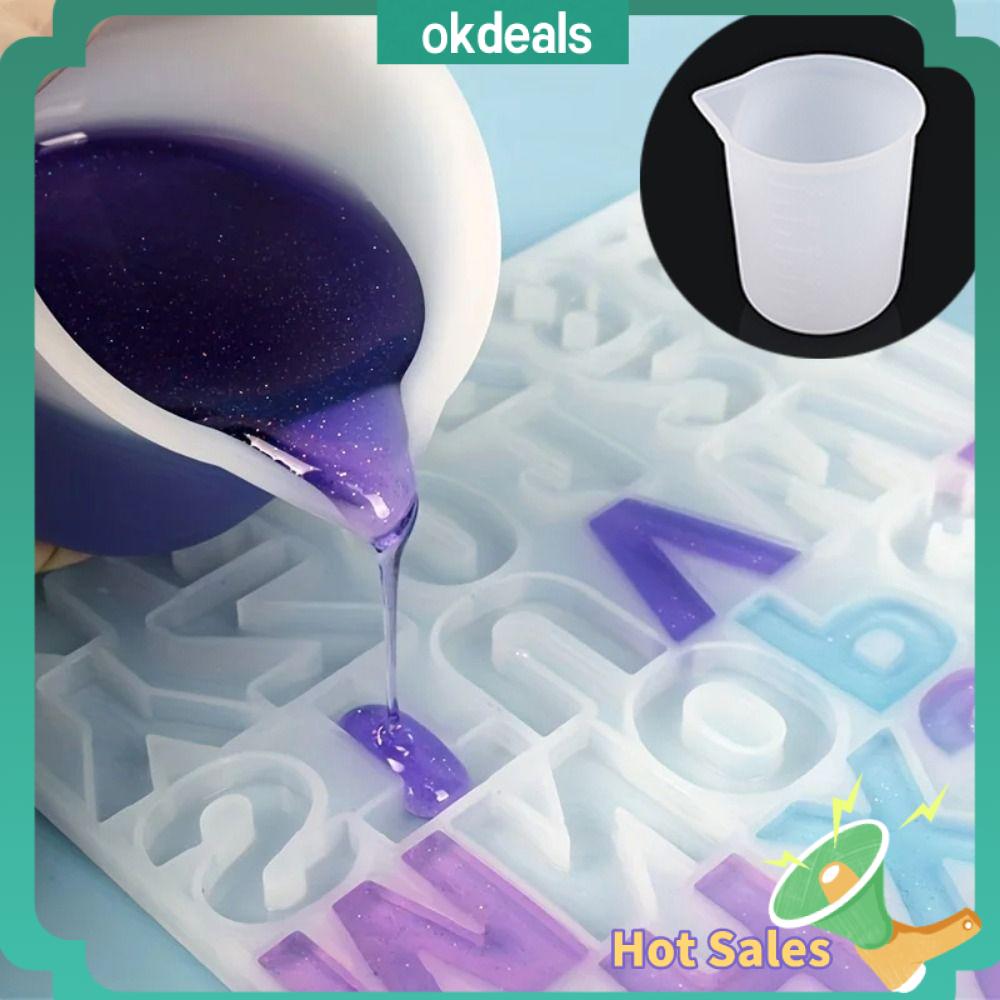 OKDEALS 100ml Cốc Trộn silicon Nhựa epoxy tự làm Tái sử dụng Cốc đo Dụng cụ làm bánh Bộ dụng cụ nghệ thuật Rót tách Đồ trang sức làm thủ công