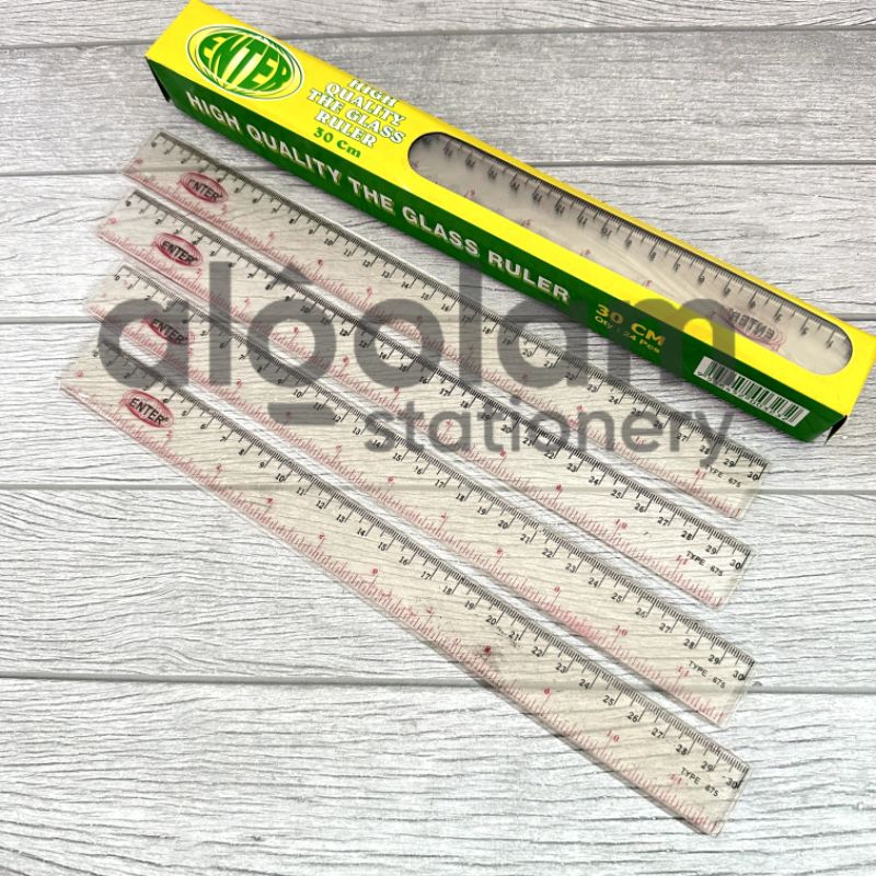 AlQolam SELUSIN ( 12 PCS ) Penggaris Plastik Mika 30 Cm