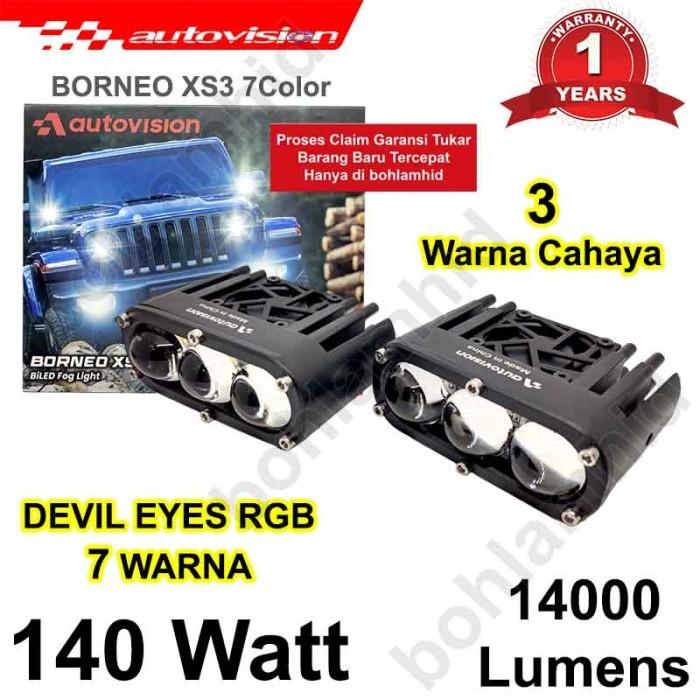T-LAMPU TEMBAK SOROT AUTOVISION BORNEO XS3 140W 14000LUMEN 7MODE 3WARNA-Kumma.id Harga 1,561,000 rupiah*Gratis Ongkir