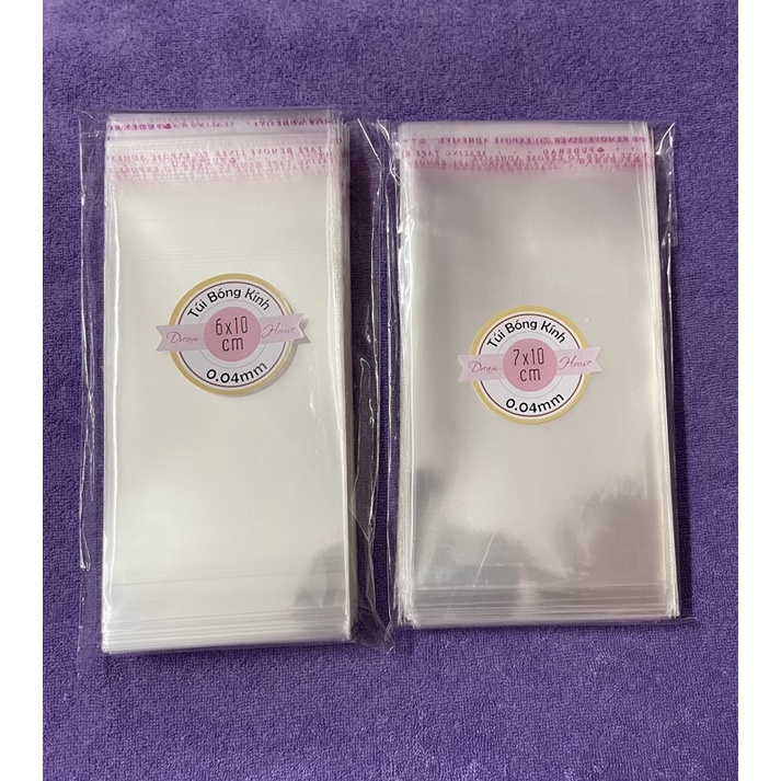 Set túi bóng kính túi dán miệng opp dày 0.04mm 6x10,7x10,10x15,11x16 nhiều size