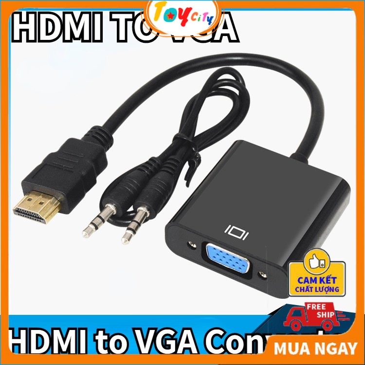 Cáp chuyển đổi hdmi thành vga, cáp hdmi đến vga, cáp hdmi đến vga, dây máy chiếu, dây có âm thanh - toycity