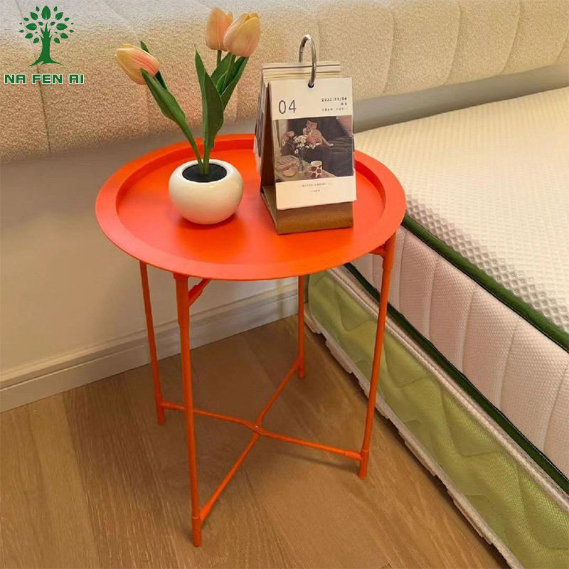 NFA Multi-functional round table Mini folding tray table Simple creative sofa coffee table Bedroom small round table