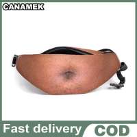 🔥🔥🔥CANAMEK Funny Pop Dad Bod Money Belt Bag Men Travel Bags Flesh Color Creative Fanny Pack Beer Fat Belly Bum Pouch Waist Bag