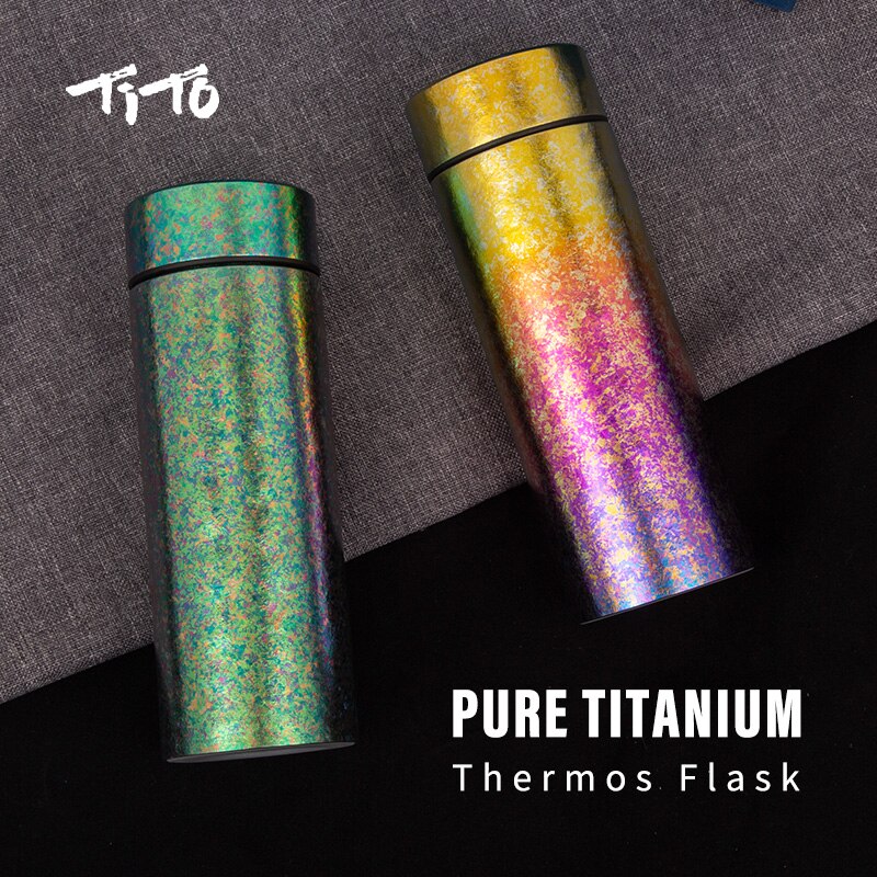 Tito thân thiện với môi chất liệu Titan nguyên chất đôi tường ly thủy tinh cách nhiệt Cốc giữ nhiệt xách tay kinh doanh Titanium Bình đựng nước chân không
