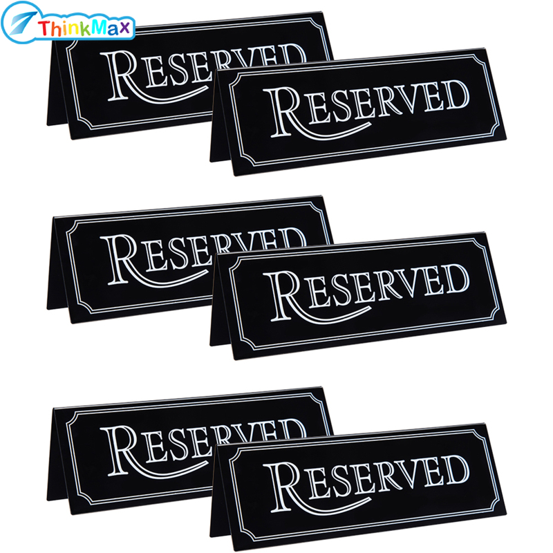 6pcs Acrylic Table Card Sign Hotel Restaurant Reserved Table Signs Reminder Sign For Wedding Birthday Party ราคา 174 บาท*ส่งฟรี