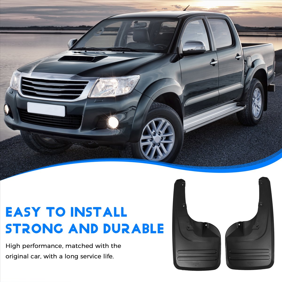 [Waanon]4Pcs Mud Flaps Mudguards Splash Guards for 2005-2014 76625-0K030