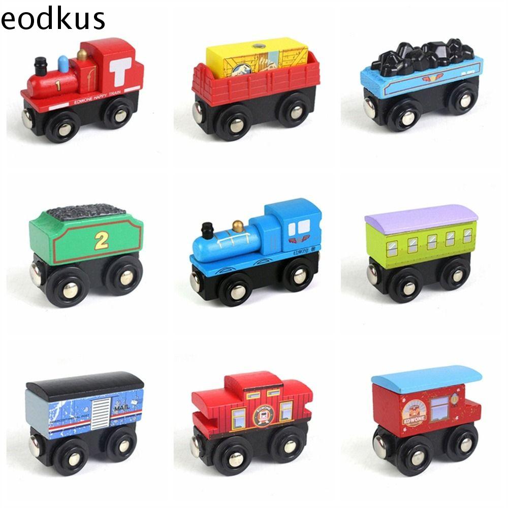 EODKUS Bằng gỗ Đồ chơi tàu từ tính Đầu máy Xe đường sắt Xe lửa theo dõi Đồ chơi trẻ em Mô hình tàu hỏa Đường ray xe lửa Quà Tặng trẻ em