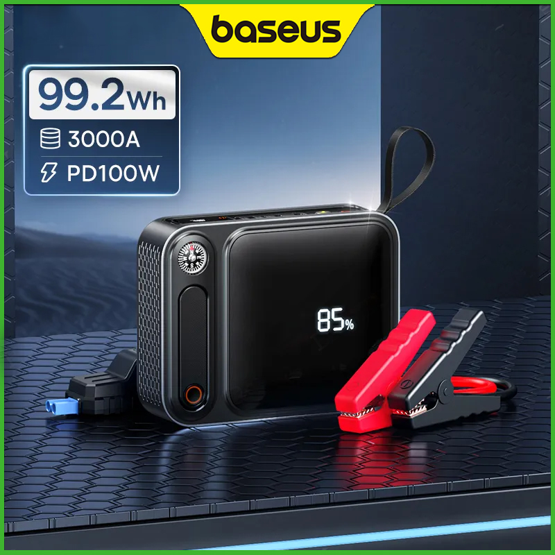 Baseus 3000A Car Jump Starter Power Bank 26800mAh Car Starting Device with PD 100W Fast Charging Car Battery Charger Booster ราคา 4,150 บาท*ส่งฟรี
