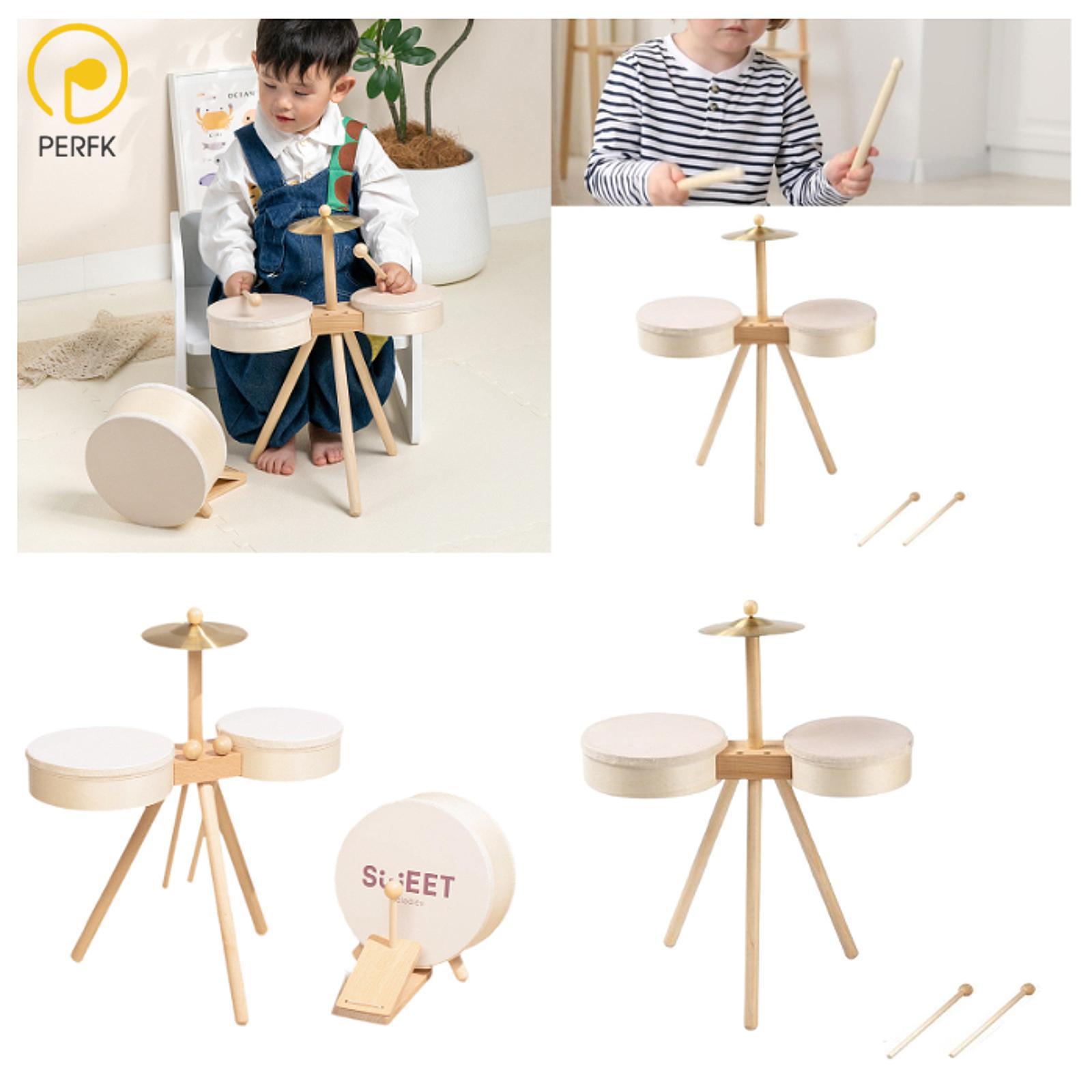 Kids Drum Set Musical Toys Early Education Playing Rhythm Beat Toy Wooden Sensory Toys Educational Percussion Toy ราคา 2,381 บาท*ส่งฟรี
