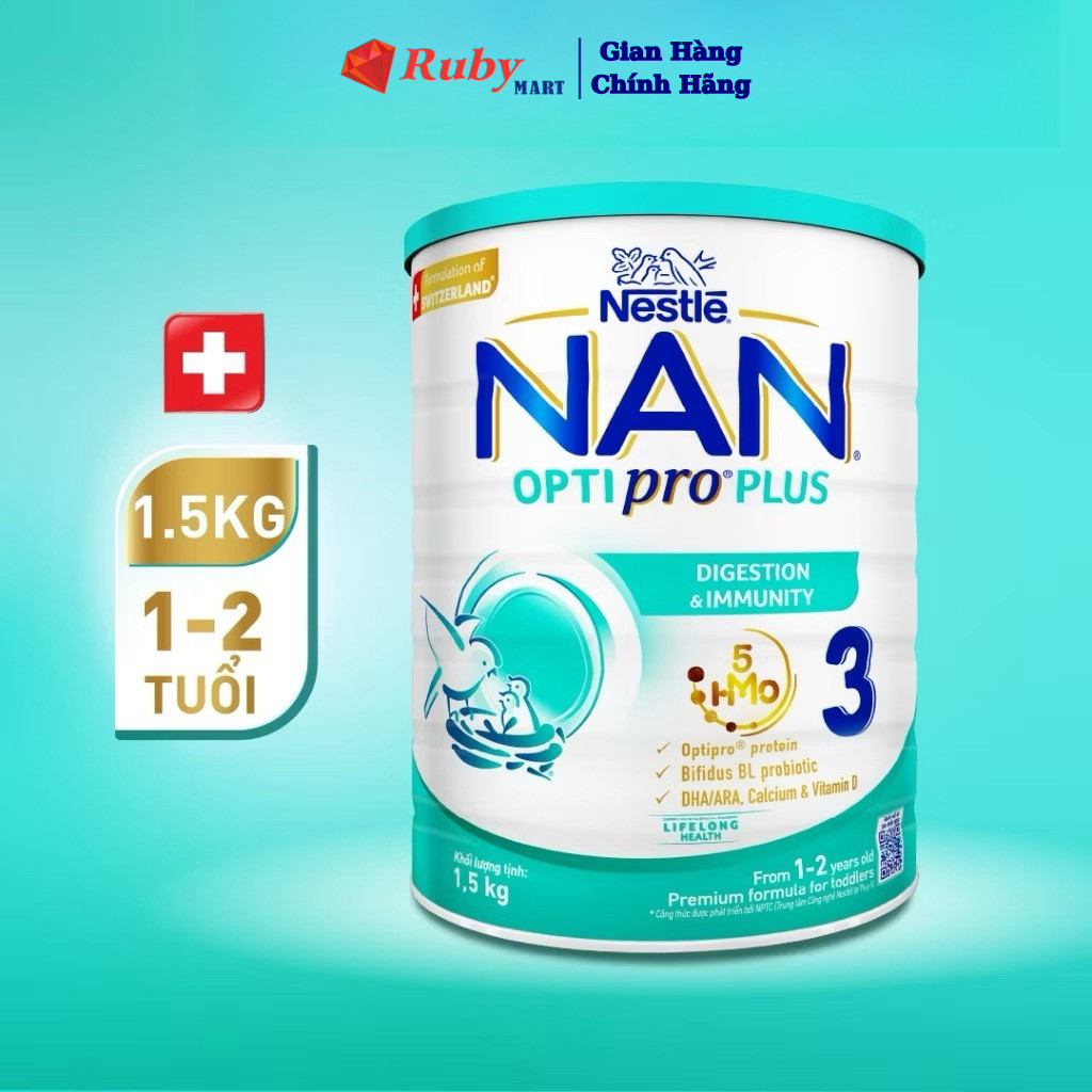 Sữa Bột Nan Optipro Plus 3 15Kg Cao Cấp Tăng Sức Đề Kháng Tốt Cho Hệ Tiêu Hoá 5HMO (DATE MỚI)