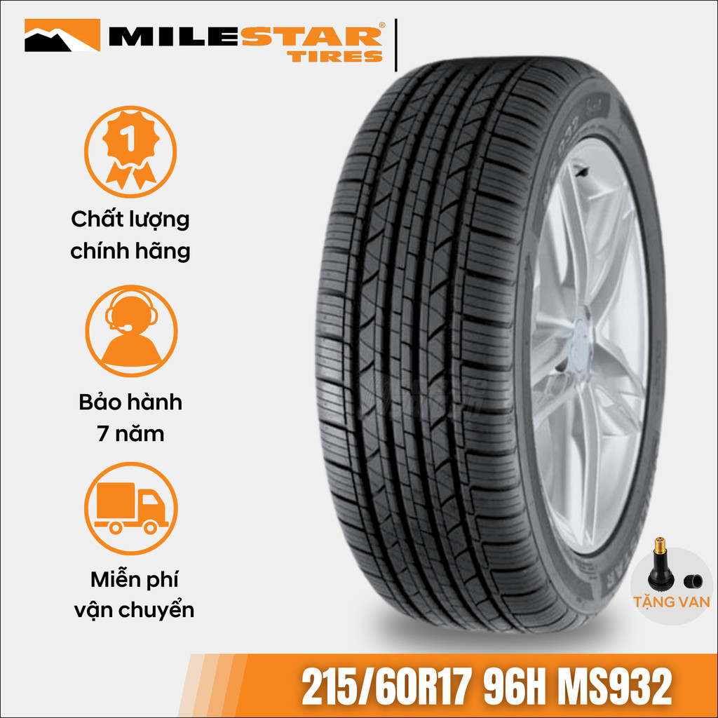 Lốp Milestar 215/60R17 96H MS932 | Lốp Mỹ êm ái, chống ồn cho Seltos, Rush, Outlander, Peugoet 3008 