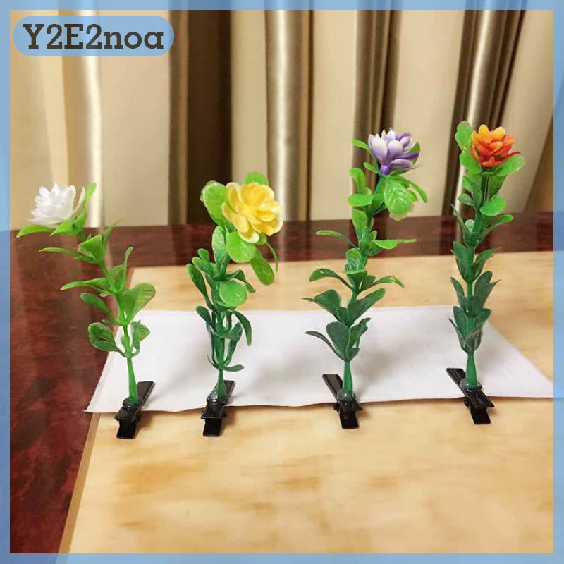 Y2E2noa Cỏ Tóc Clip Phổ Biến Mũ Nón Vui Show Bean Sprout Bobby Kẹp Tóc Hoa Nhà Máy Tóc Clip Cho Trẻ Em Cô Gái Phụ Nữ Mũ Nón