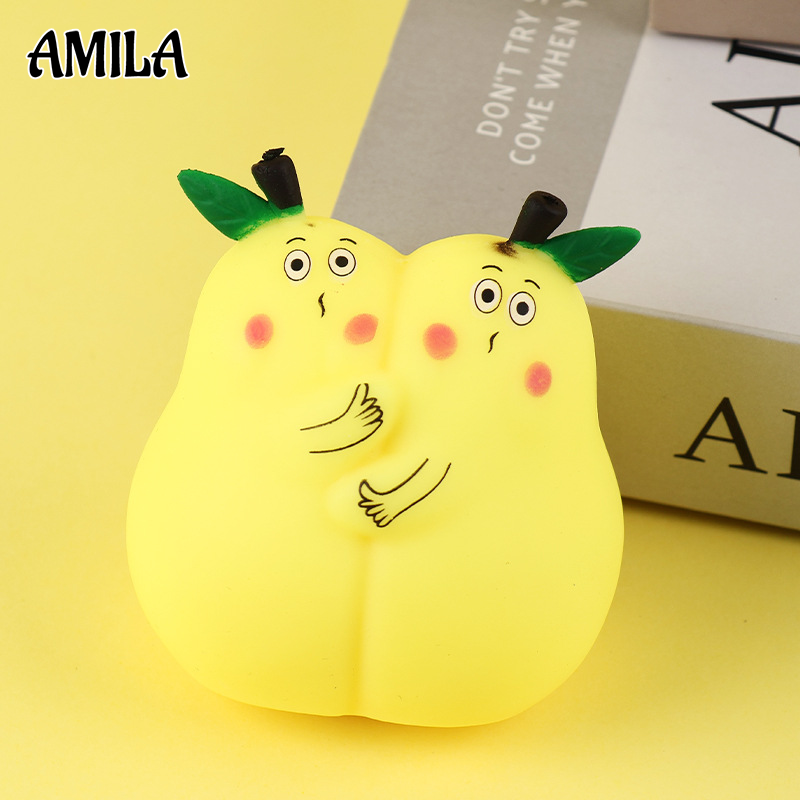 AMILA Cute Mango Squishy Toy Stress Relief Soft Plush Fruit Squeeze Play for Kids and Adults ราคา 47 บาท*ส่งฟรี