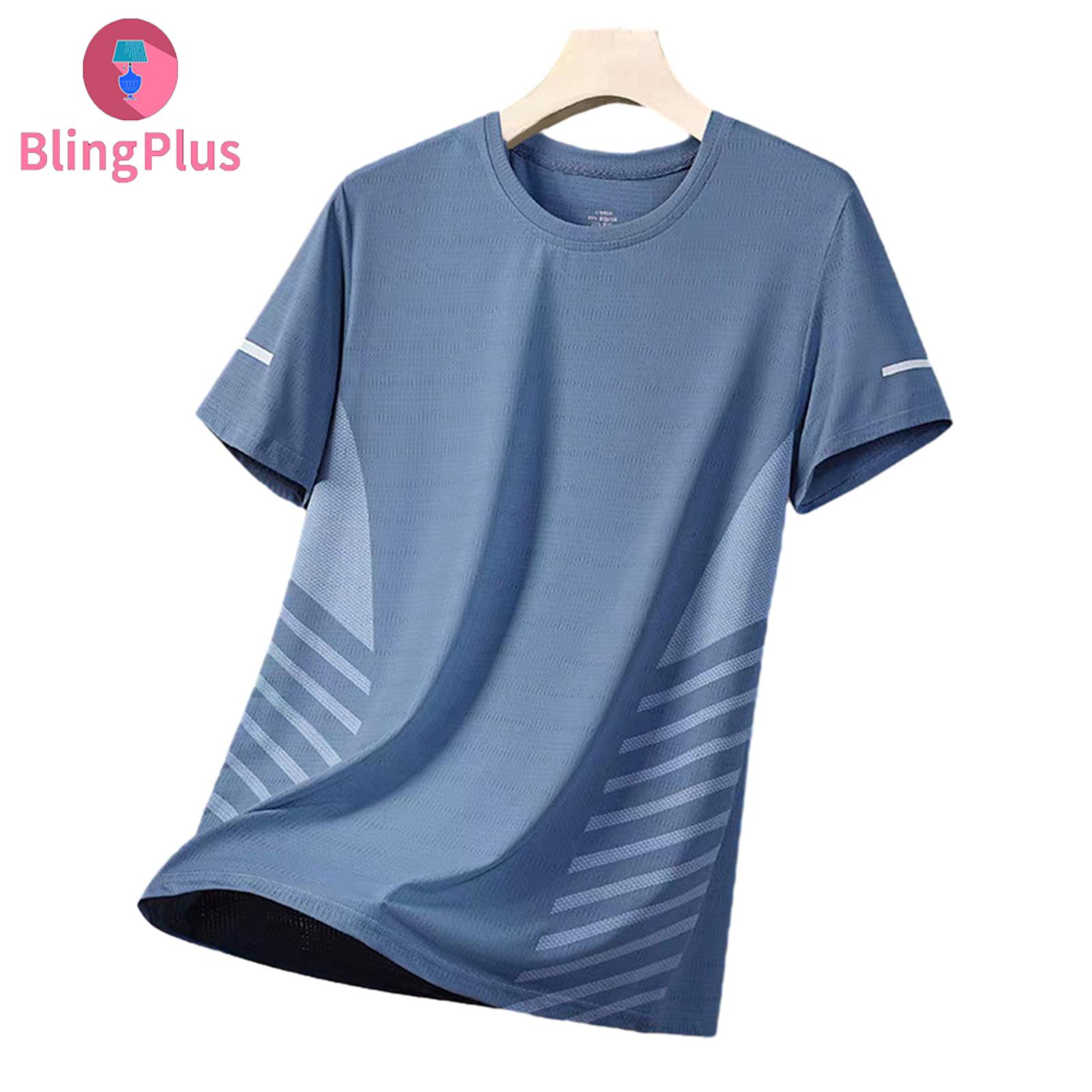 【Ready Stock】 Men Athletic T-shirt Quick Drying Exercise Shirt Men's Quick-dry Breathable Mesh T-shirt Loose Fit Athletic Tee for Jogging Gym Fitness Training Outdoor Workouts – Lightweight Summer Sports Shirt - 1