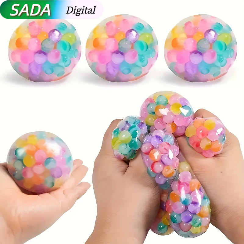 SADA Stress Relief Grape Ball Toy for Kids and Adults, Colorful Beaded Squishy Ball for Anxiety Relief and Sensory Play ราคา 34 บาท*ส่งฟรี