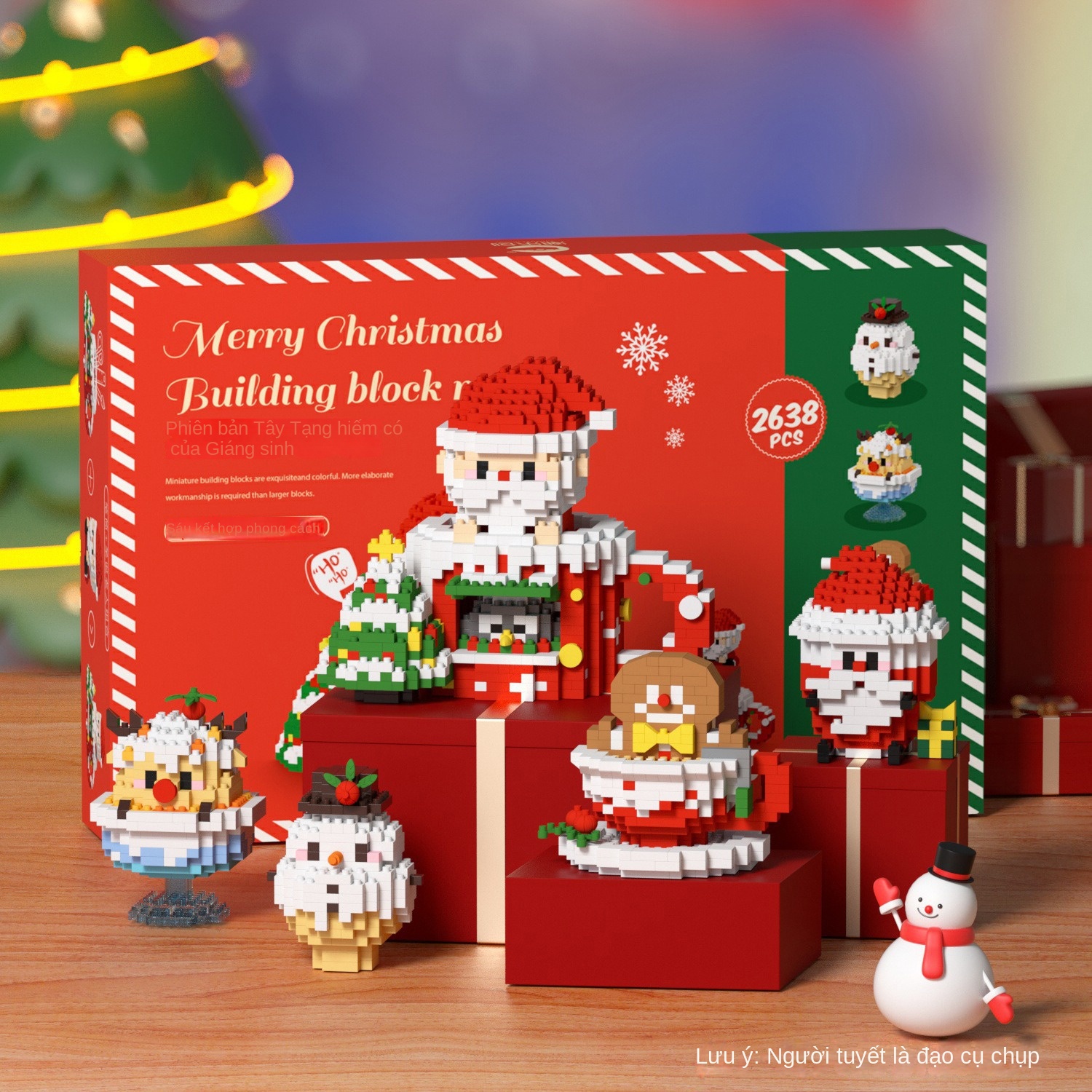 Christmas Giáng Sinh Lego Santa Elk Cây Giáng Sinh Quà Tặng Giáng Sinh Hạt Nhỏ Đồ Chơi Lắp Ráp