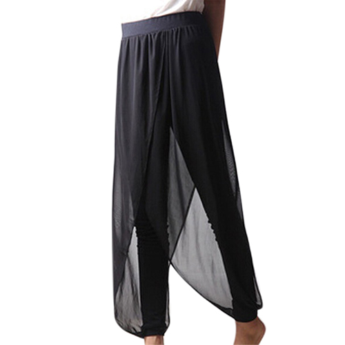 Phụ Nữ Phụ Nữ Voan Nối herem Quần thường ngày tập yoga Baggy dáng rộng mùa hè Quần