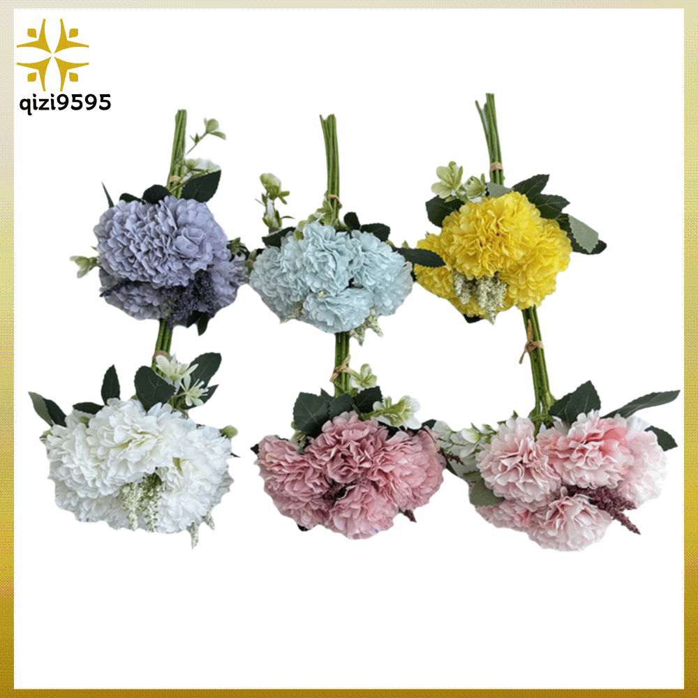QIZI9595 30CM Hoa lụa mẫu đơn Quà tặng Tự làm Hoa giả  7 đầu Bó hoa mẫu đơn nhân tạo Trang trí bàn